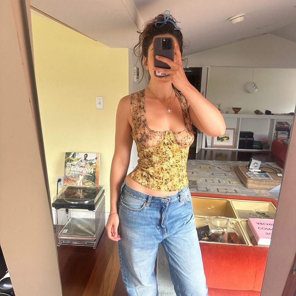 Anine Bing Yellow Floral Blouse